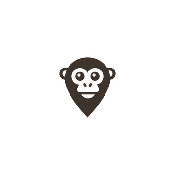 abstract monkey idea logo design concept