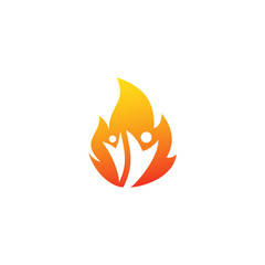 Fire people logo design concept