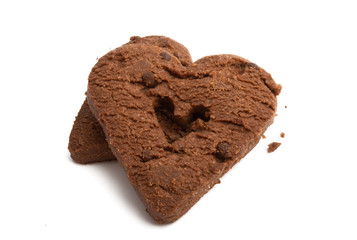 chocolate hearts cookies isolated