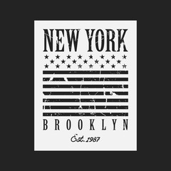 Brooklyn New York. T shirt graphics. Vectors