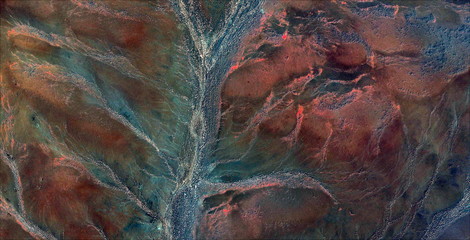 life finds a way,  abstract photography of the deserts of Africa from the air, aerial view of...