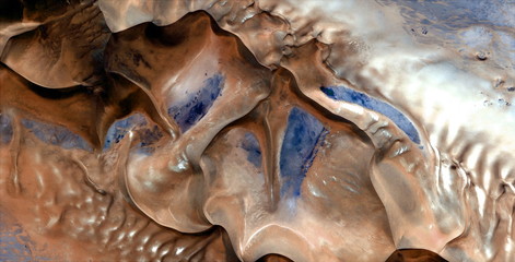the shapes of the wind,  abstract photography of the deserts of Africa from the air, aerial view of...