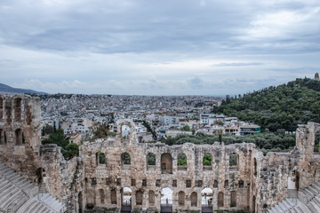 Fototapeta premium Odeon of Herodes Atticus in Athens greece. Ancient historical monument and theatre