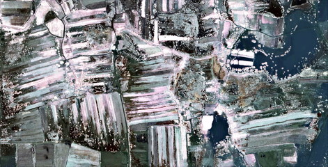 painted by the wind,  abstract photography of the deserts of Africa from the air, aerial view of...