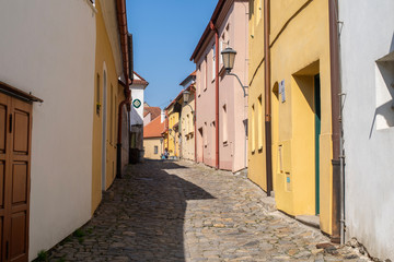 Fototapeta na wymiar Streets of the Jewish Quarter in Trebic, Czech Republic