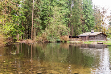 Fototapeta na wymiar View at Lake at Fall in British Columbia, Canada.