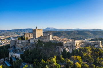 Fototapeta na wymiar aerial view of the ancient fortress de la Mota near the town of Alcalá la Real