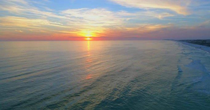 Aerial View of a Santa Rosa Beach, Florida Sunset 