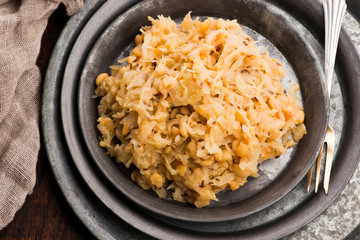 Traditional polish peas with cabbage