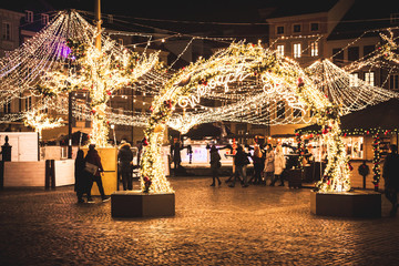 Warsaw old town marketplace square at night © Patryk