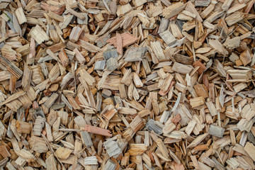Dry sawdust on a playground. Background