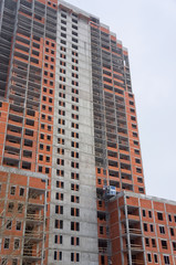 Fototapeta na wymiar Construction of a monolithic reinforced building