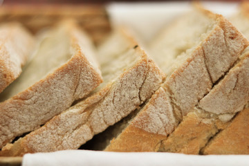 Fresh baked bread and sliced bread