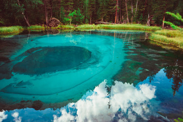 hot spring lake in the Altai Republic in Russia