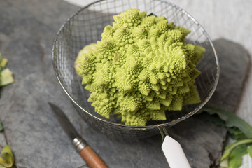 Romanesco Brecol in preparation to be cooked, served and eaten