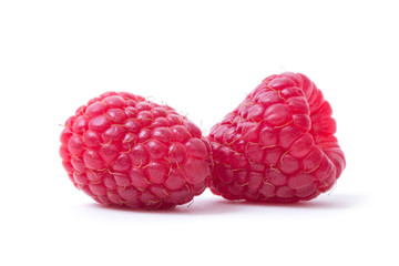 Raspberry isolated. Raspberry on white. Raspberries.