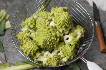 Romanesco Brecol in preparation to be cooked, served and eaten