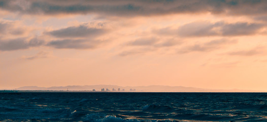 sunset on the beach city