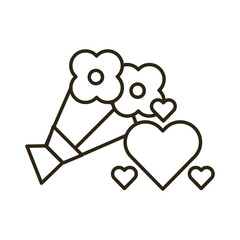bouquet of flowers with hearts love
