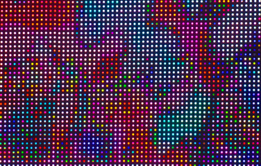 Digital screen background. Monitor or TV with image close up. Aesthetics of cyberpunk, neon and 80s