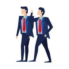 elegant businessmen workers avatars characters