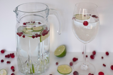 Healthy drink with citrus and berries