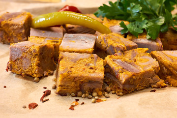 Traditional bulgarian kavarma in a gyuvetche. 