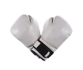white boxing gloves isolated on white background
