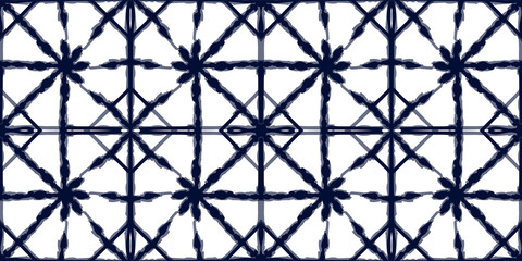 Indigo Carpet Vector Seamless Pattern.
