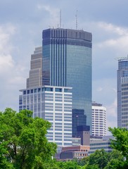 Minneapolis skyline in the summer in Minnesota