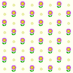 vector cartoon flower cute seamless pattern