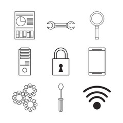 bundle of electronic business icons