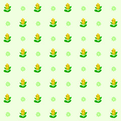 vector cartoon flower cute seamless pattern