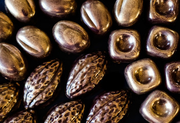 Dark chocolate pralines.