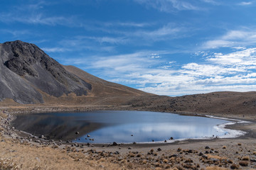 Nevado de Toluca hiking mountain and lake 