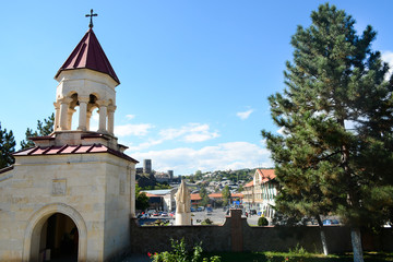 Fototapeta na wymiar Akhaltsikhe, Georgia - September 23, 2018: Amaghleba Church located in Akhaltsikhe