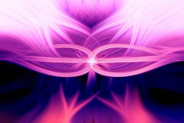 Abstract design of blue twisted light fibers