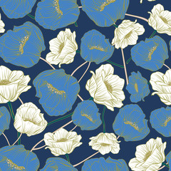 Seamless Floral Pattern in vector. Trend colors Fall 2017