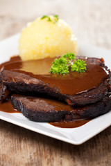 sauerbraten meat and potato dumpling