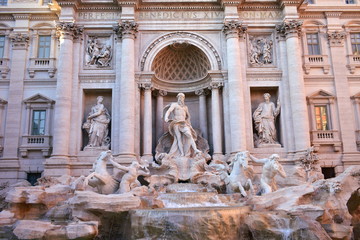 Fontana di Trevi at sunset. Rome, Italy.