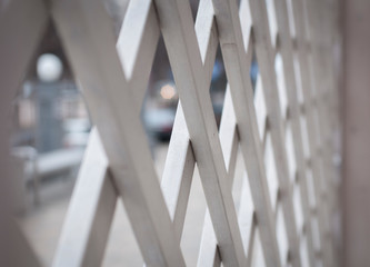 White wooden grille in perspective