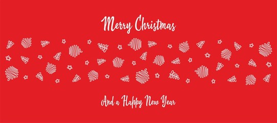 Merry Christmas card red v3. Vector.