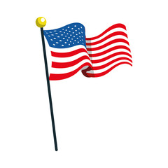 Fototapeta united states american flag in pole obraz