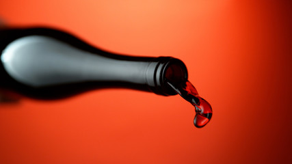 Detail of pouring red wine