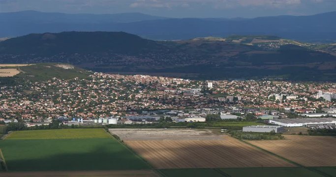 Perignat l&egrave;s Sarl&egrave;ve from the Gergovie plateau, Puy-de-Dome, Auvergne, France
