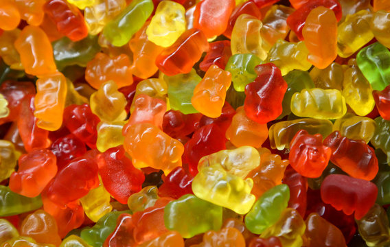 Gummi B&auml;ren, Weichtiere, farblich gestalltete Weichtiere, Naschereien
