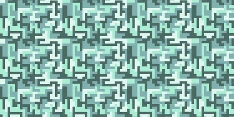 Camouflage texture from gray-blue rectangles.