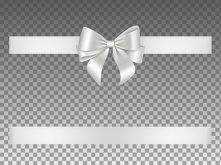 white bow and ribbon for valentine, wedding, anniversary, birthday and holidays decorations