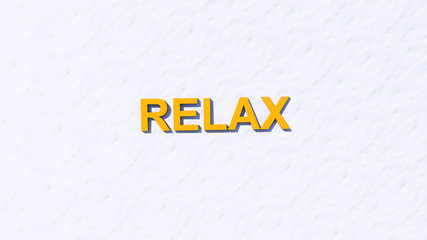 Relax Text in Snow, Sales Winter Concept, 3D Rendering