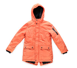 Stylish coat on white background